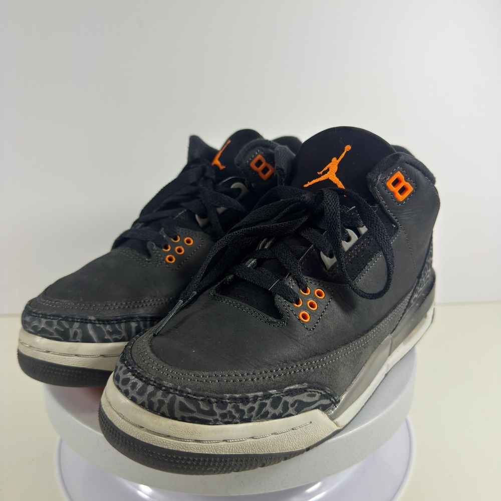 Nike‎ Air Jordan 3 Retro Black Orange Elephant Print Youth Size 6Y Shoes